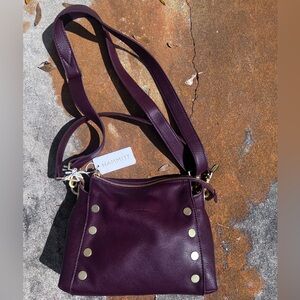 NWT Hammitt Bryant Med2 Cherrywood Leather Red Trim Brshd Gold Purse